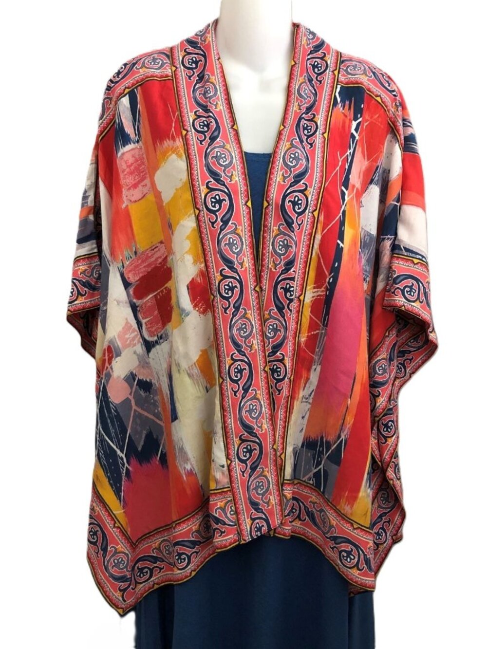 Tolani Collection Kimono Jacket Artsy Boho Print